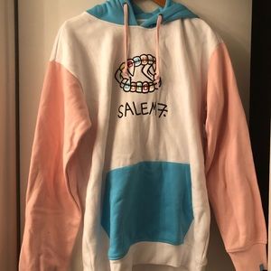 salem7 colorblock fang hoodie
